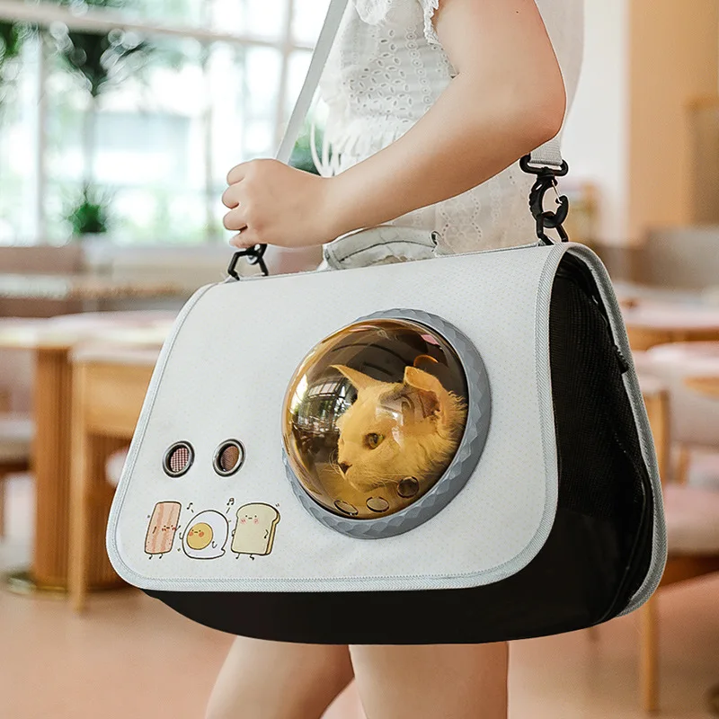 Large Luxury Oxford Waterproof Windproof Zipper Portable Pet Carrier Space Capsule Foldable Lightweight Fashion Shoulder Pack of 2 - Image 3