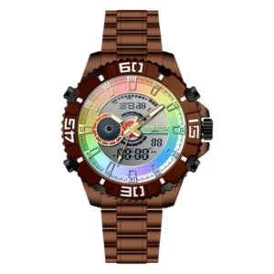 Sport Outdoor Electronic Multifunctional Wristwatch with Luminous Stopwatch Countdown Big Face Digital Watch Analog Quartz Watch Pack of 2