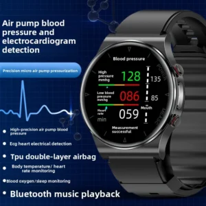 New Elderly Smart Watch Air Pump Measures Blood Pressure Custom Medical Grade Class I Healthy HR BP SPO2 ECG Metal Silicone Pack of 5