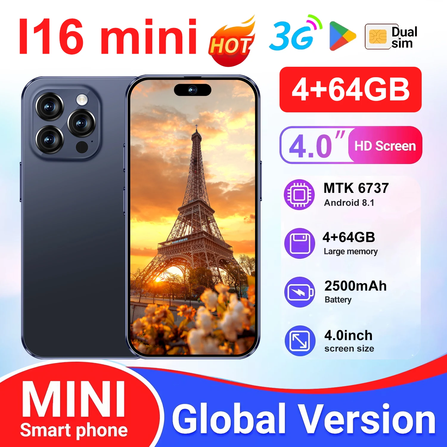 4-inch Mini Android Smart Phone Wholesale 3G4G Mobile Phones with Quad-core Central Processor and LTE Phones As Children's Gifts - Image 2