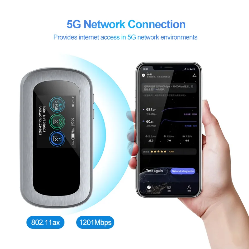 Global Travel 5G Pocket WiFi Mobile WIFI6 4200mAh Portable Mobile Wifi Router 5G Pocket Router Hotspot With Sim Card Slot - Image 4