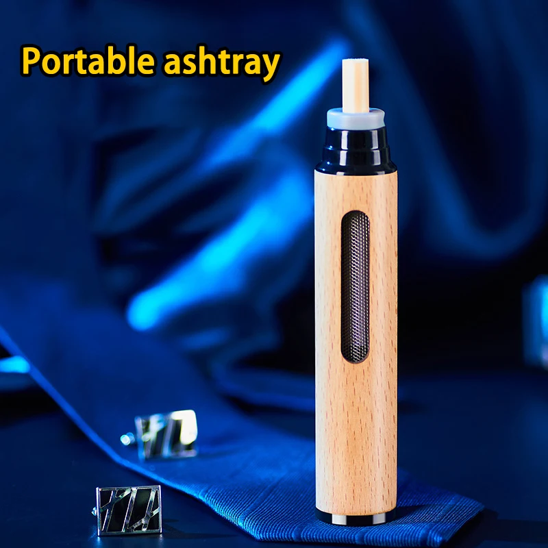Portable Car Ashtray Mini Car Ashtray Anti Soot-flying Cigarette Cover Anti-ash Luxury Wood Cigarette Holder for Smoking Gift Pack of 50 - Image 3