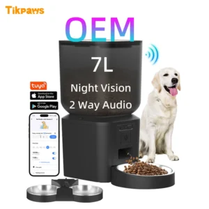 OEM 7L WiFi Smart Auto Pet Feeder Camera App Control Time Setting Automatic Pet Food Dispenser Feeder With Camera Timer for Dogs Pack of 12