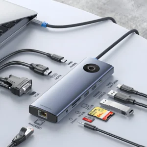 Factory OEM Multiport USB 3.0 C Hub 4-10 Port Portable Docking Station 100W PD Charging for 2.0 4K Video Output Aluminum Alloy