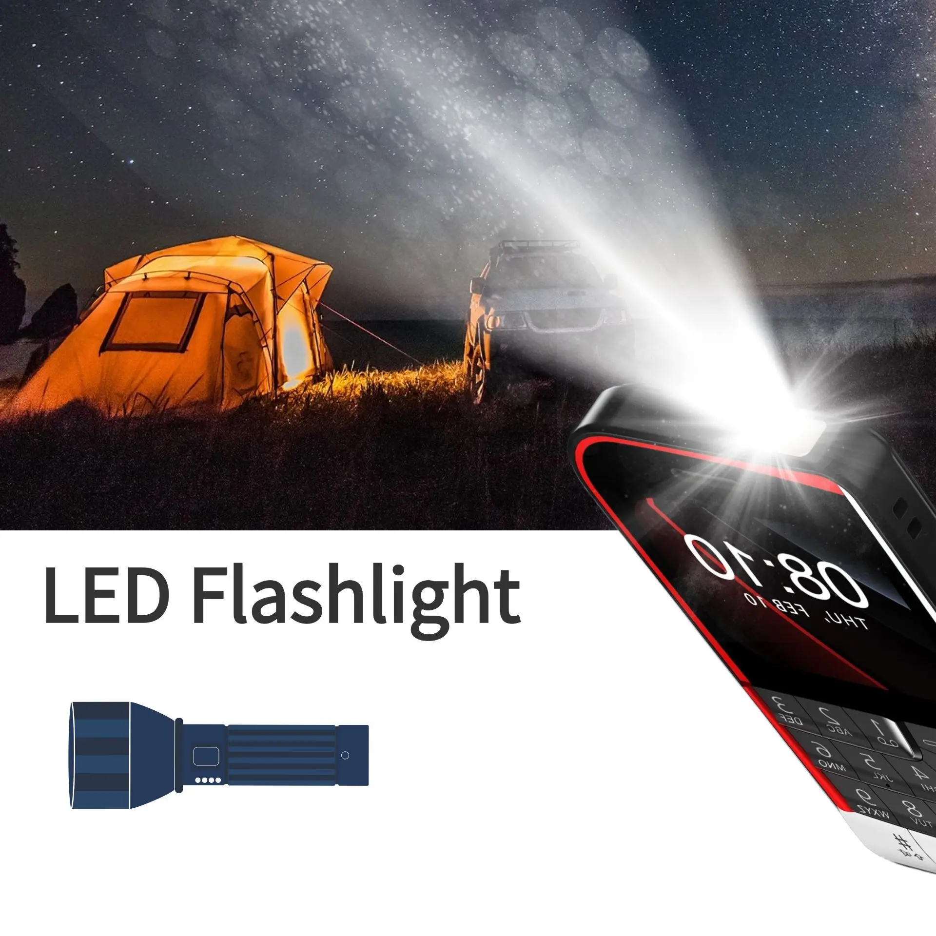 Reasonable Price V10 Senior Feature Phone 2 SIM Cards Big Buttons FM Radio and 2.01' HD Screen - Image 4