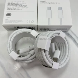 Wholesale 240W PD Super Fast Charging Type-C to Type-c Data Cable USB-C 2M Nylon Braided Charger Cable for Phone 15 16 Pack of 10