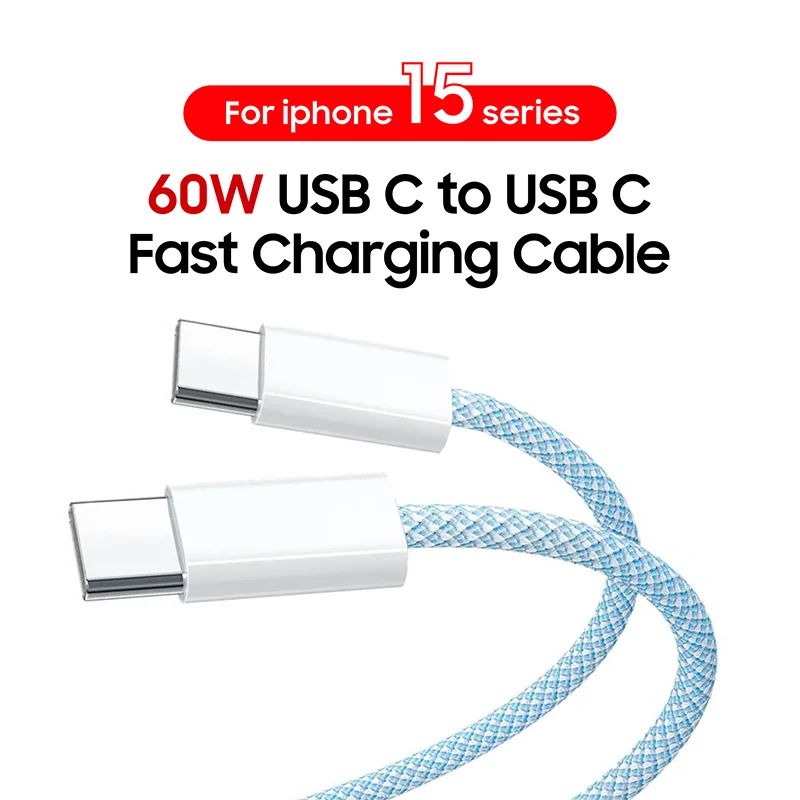 60W PD Charger Cables Mobile Phone 3A Type C to Type C Cable Android Micro Usb Cable Type-c for iphone 15 Pack of 20 - Image 2