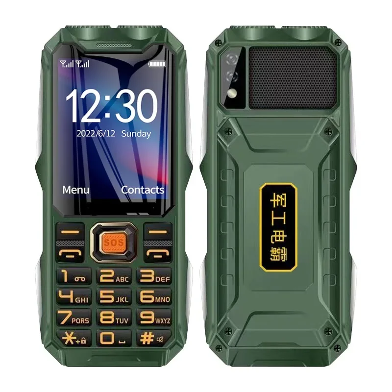 2G 4G LTE Rugged Strong Durable Outdoor Mobile Phone Power Bank Big Battery SOS Speed Dial Blacklist Voice Changer Loud Sound