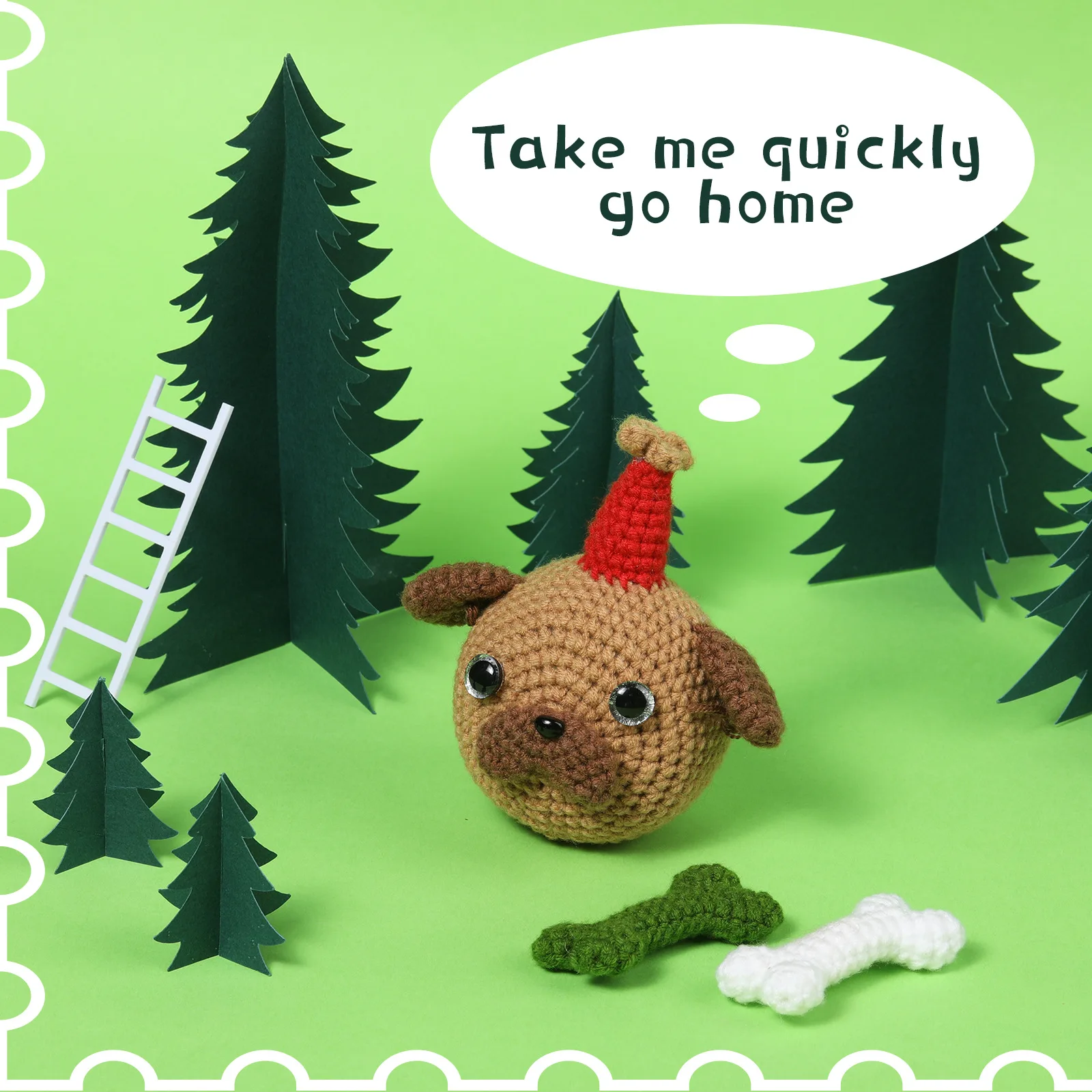 Soft DIY Beginners Crochet Kit Beginners Crochet Kit Dog Animal Set Hand Crochet Material Kit - Image 3