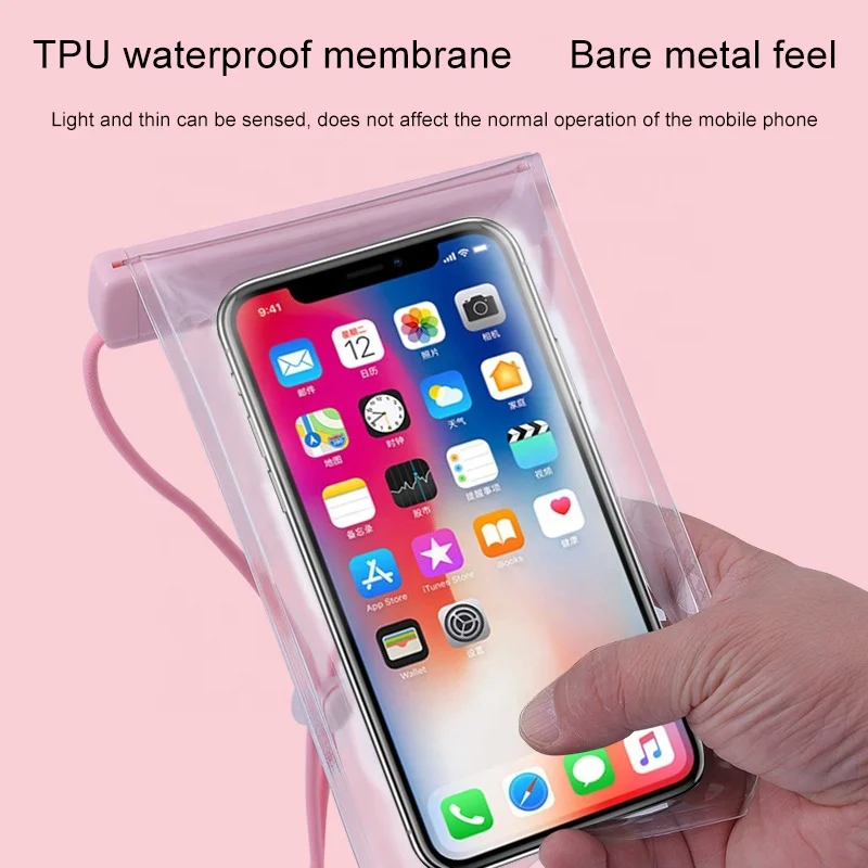 Waterproof Phone Pouch Dry Bag Universal Case TPU PU Leather Mobile Phone Bag for Swimming Pack of 20 - Image 3