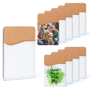 Sublimation Phone Wallet PU Leather Card Holder for Back Pocket Adhesive Cell Case HTV Friendly DIY Blanks for Vinyl Pack of 20