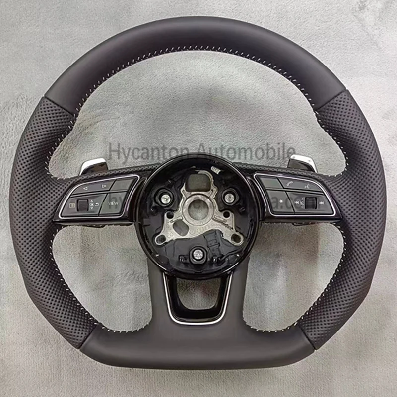 Bestselling New Product Special Offer Perforated Leather Flat Bottomed Steering Wheel for Audi A4L A5 A3 A6 A7 Q2L Q3 Q5 - Image 2
