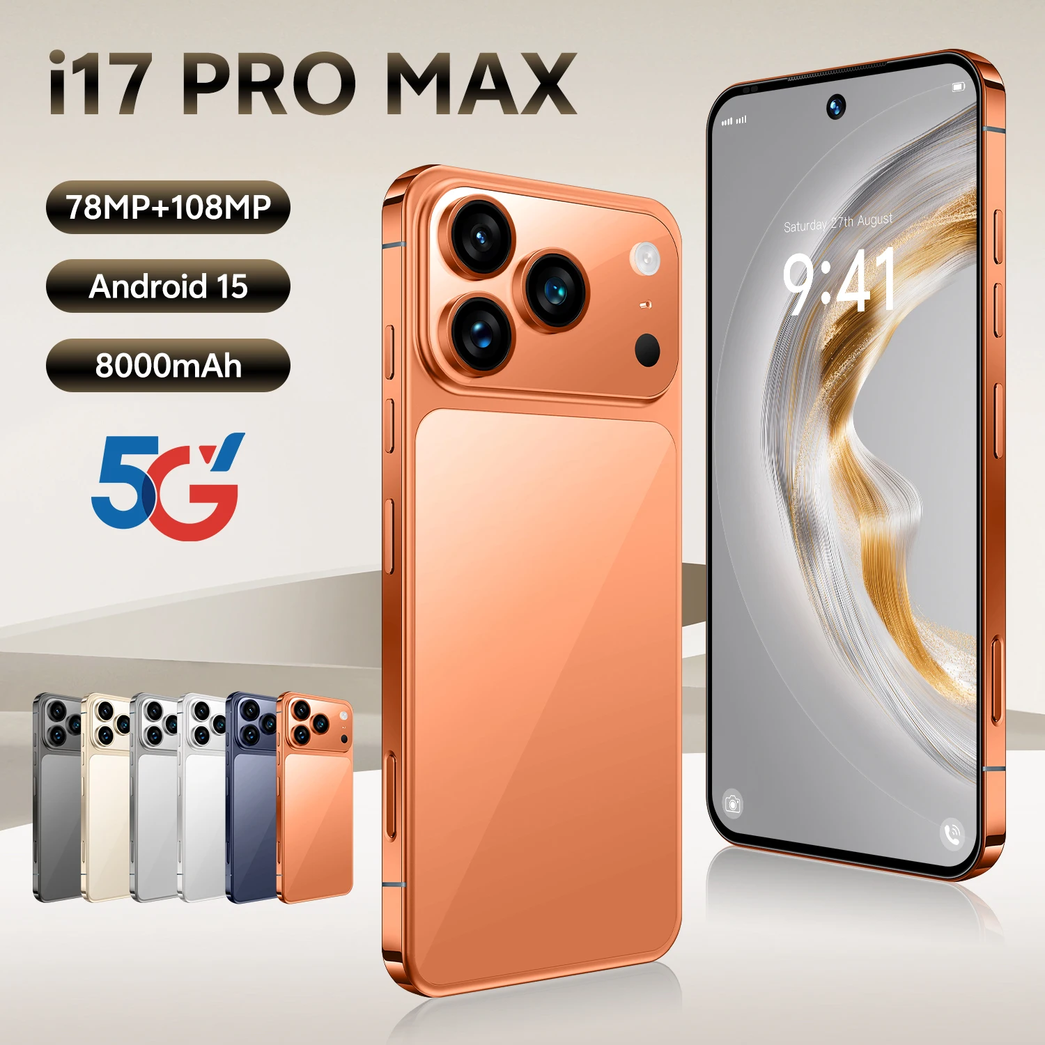 I17Pro Smartphone 7.3 Inch HD Display Android French Dual Card Substantial Battery LTE Connectivity Used