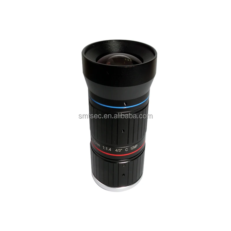 Professional 12MP 20mm F1.4 C-Mount Lens, 4K Low Distortion ITS/CCTV Lens for Machine Vision & Industrial Camera