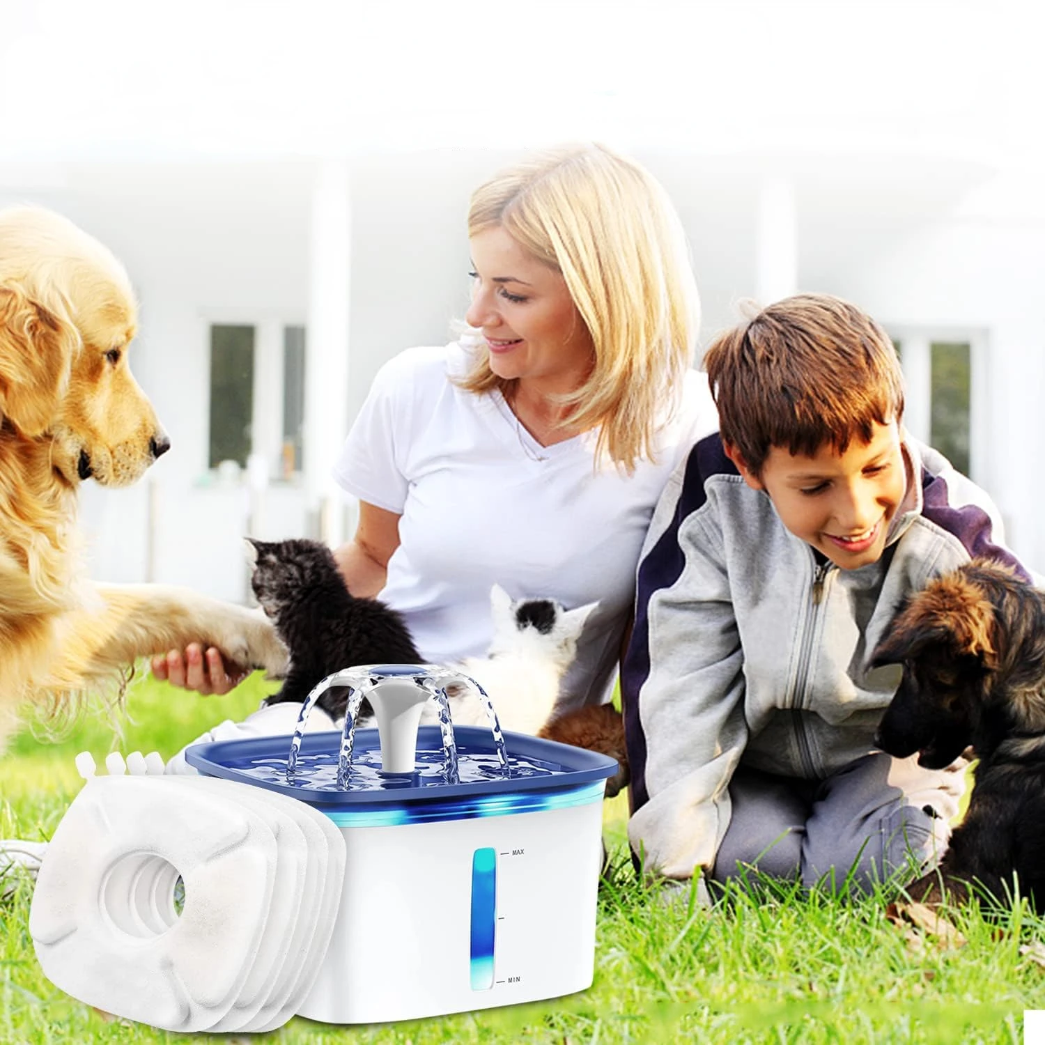 8Pack Pet Fountain Filter Set s Filtration System Sponges for Veken Automatic Pack of 2