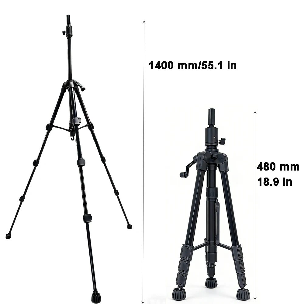 140cm Heavy Duty Wig Tripod for Mannequin Head Making Hair Weave Tripod Stand for Mannequin Head Aluminum Alloy Wig Tripod - Image 3