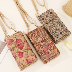 Portable Mini Mobile Phone Bag for Ladies Cute Vintage Girl Shoulder Handbag Multifunctional Zipper Closure New Women's Wallet Pack of 5