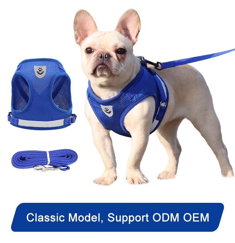 Joysing Adjustable Nylon Pet Puppy Harness Set Reflective Dog Collar Vest Leash for Walking Pack of 2 - Image 3