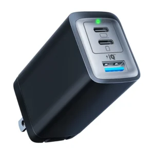 Quiick Smart Charger GaN PD 65w 3 USB Port USB a Type C Fast Charging Travel 65W Wall Charger 2C1A
