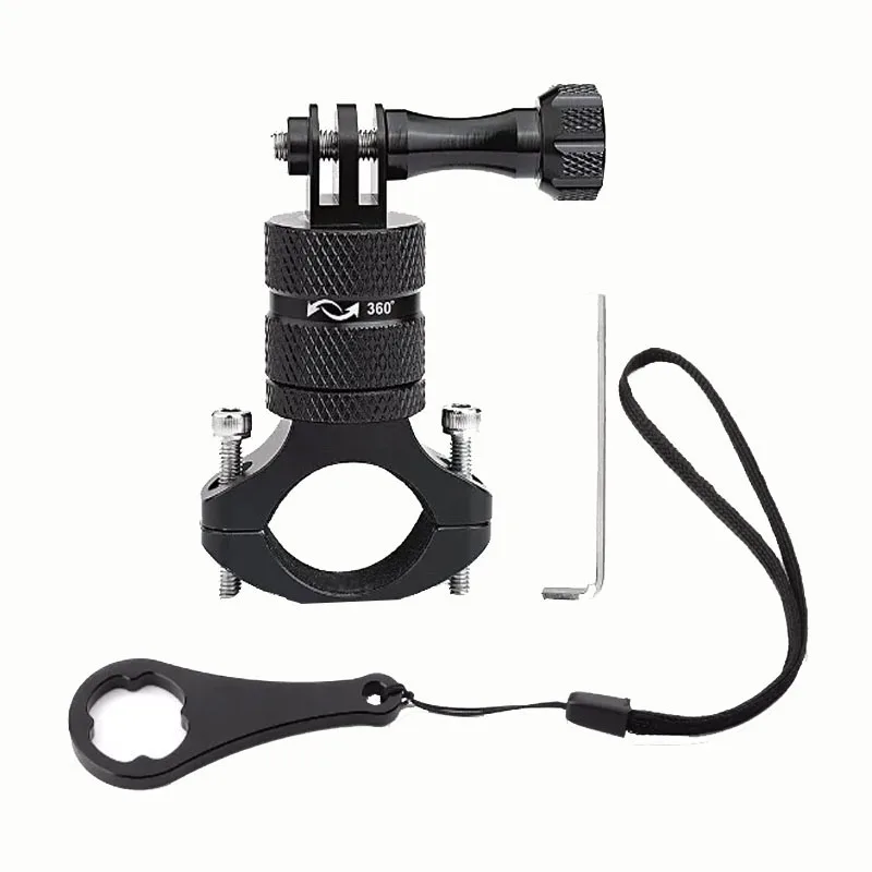 360 Degree Rotary Mountain Aluminum Bike Bicycle Handlebar Mount for Action Camera GoPro Hero 12/11/10/9/8/7/6/5/4