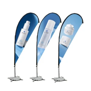 Custom Printed Polyester Bow Feather Blade Teardrop Flag for Car Racing Event Sport Exhibition Fiberglass Flagpole Pack of 2