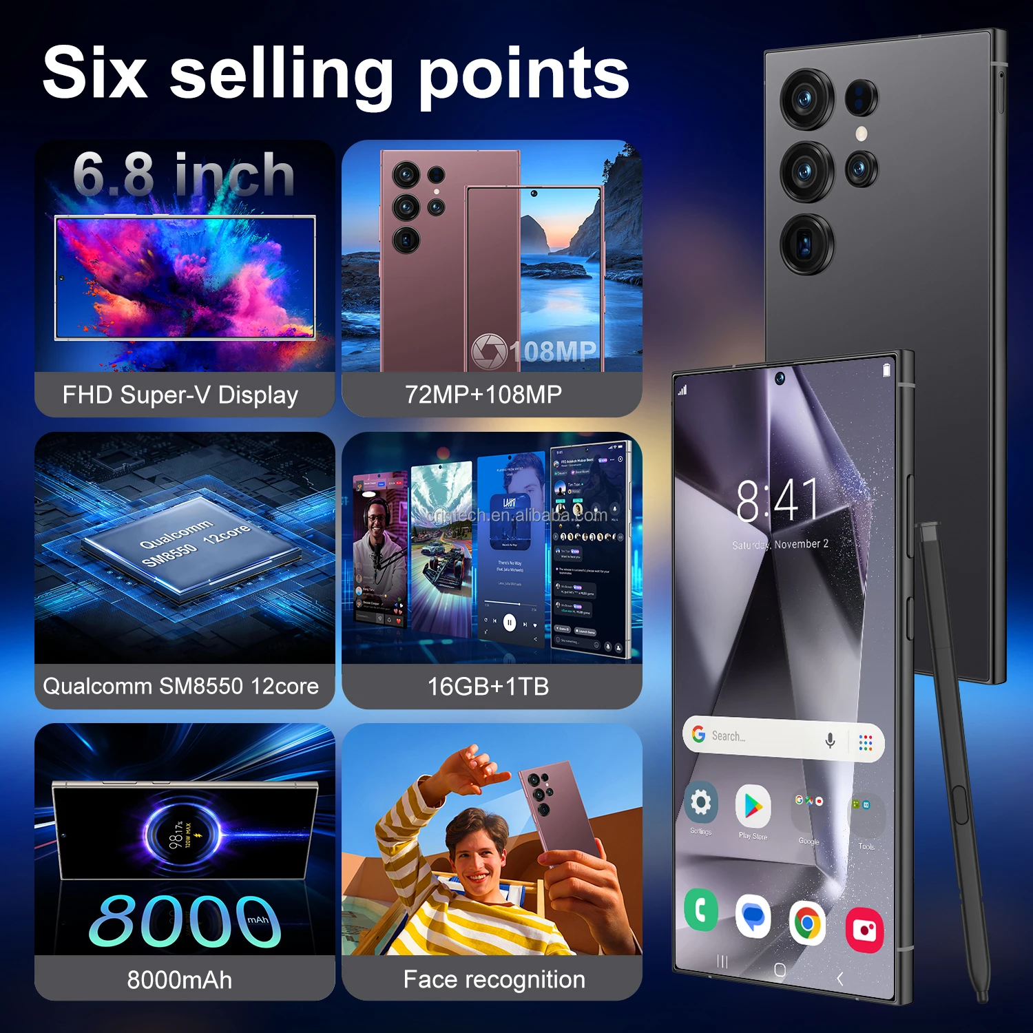 Global Shipping S25 Ultra+ Mobile Phones Big Screen Android13.0 5G Smartphone 12gb + 512GB Cheap Phones - Image 3