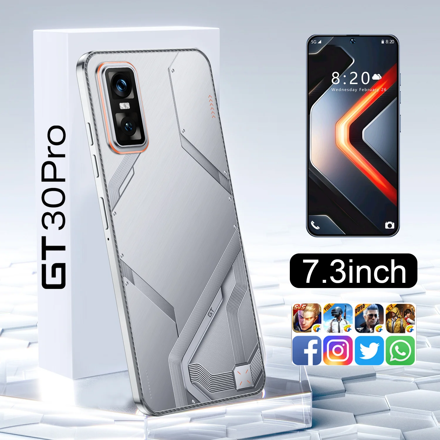 New GT30 Pro 16G 1TB Octa Core 5G Gaming Smartphone AMOLED 144Hz 108MP CDMA LTE 120W Quick Charge - Image 2