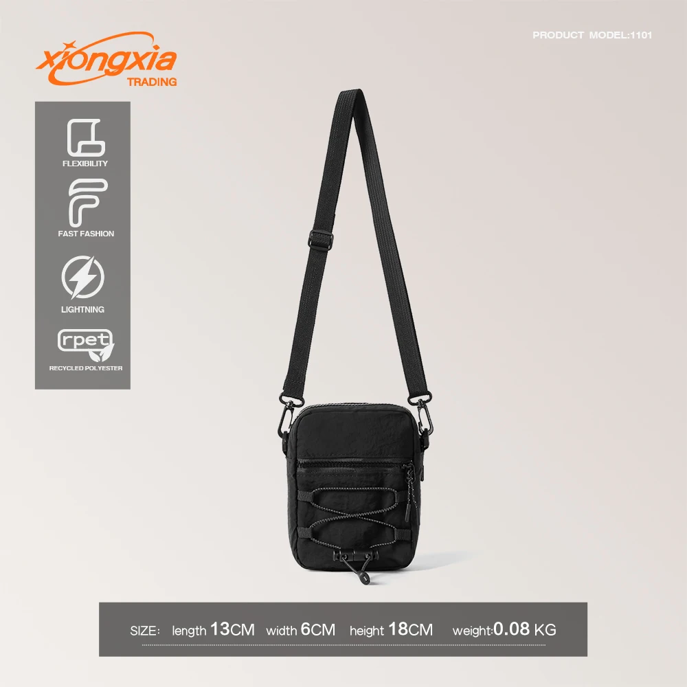 Unisex Women Men Shoulder Crossbody Sling Bags Canvas Fashion Portable Outdoor Sports Mobile Phone Bag Custom Logo Travel Daily Pack of 5 - Image 4