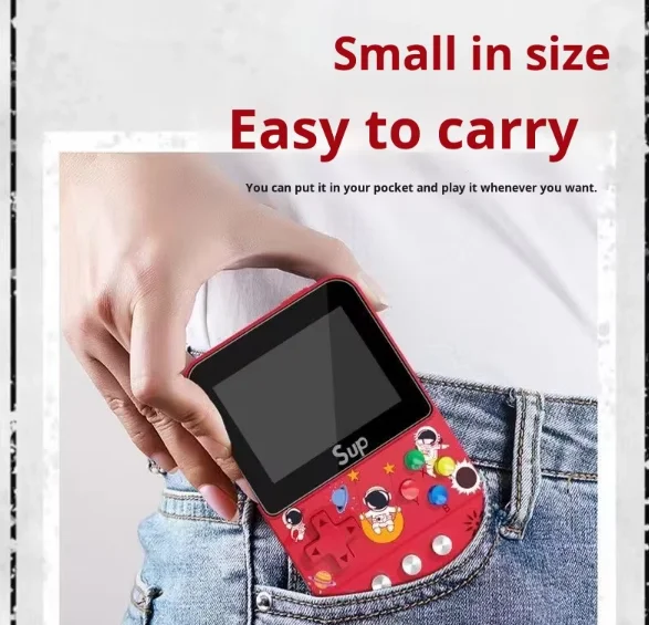 Retro Handheld Game Console 500 Classic Games 3.2 Inch Eye-care Screen TV Output Dual-player Game Player for Kids Adults Pack of 5 - Image 3