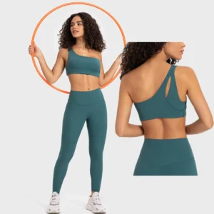 Premium Quality Women Sportswear 2 Piece Suit Activewear One Shoulder Sports Bra Yoga Sets Fitness Women Gym Fitness Sets Pack of 5
