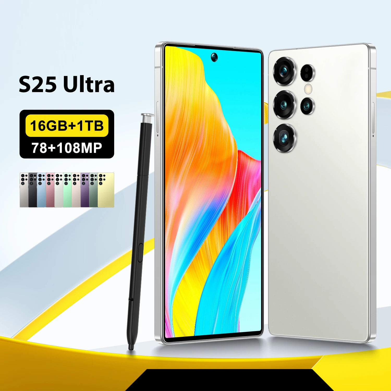 Feature-Rich Device S25 Ultra Dual Sim 5G Smartphone with Face Recognition Deca Core CPU 108MP Rear Camera LTE CDMA Cellular