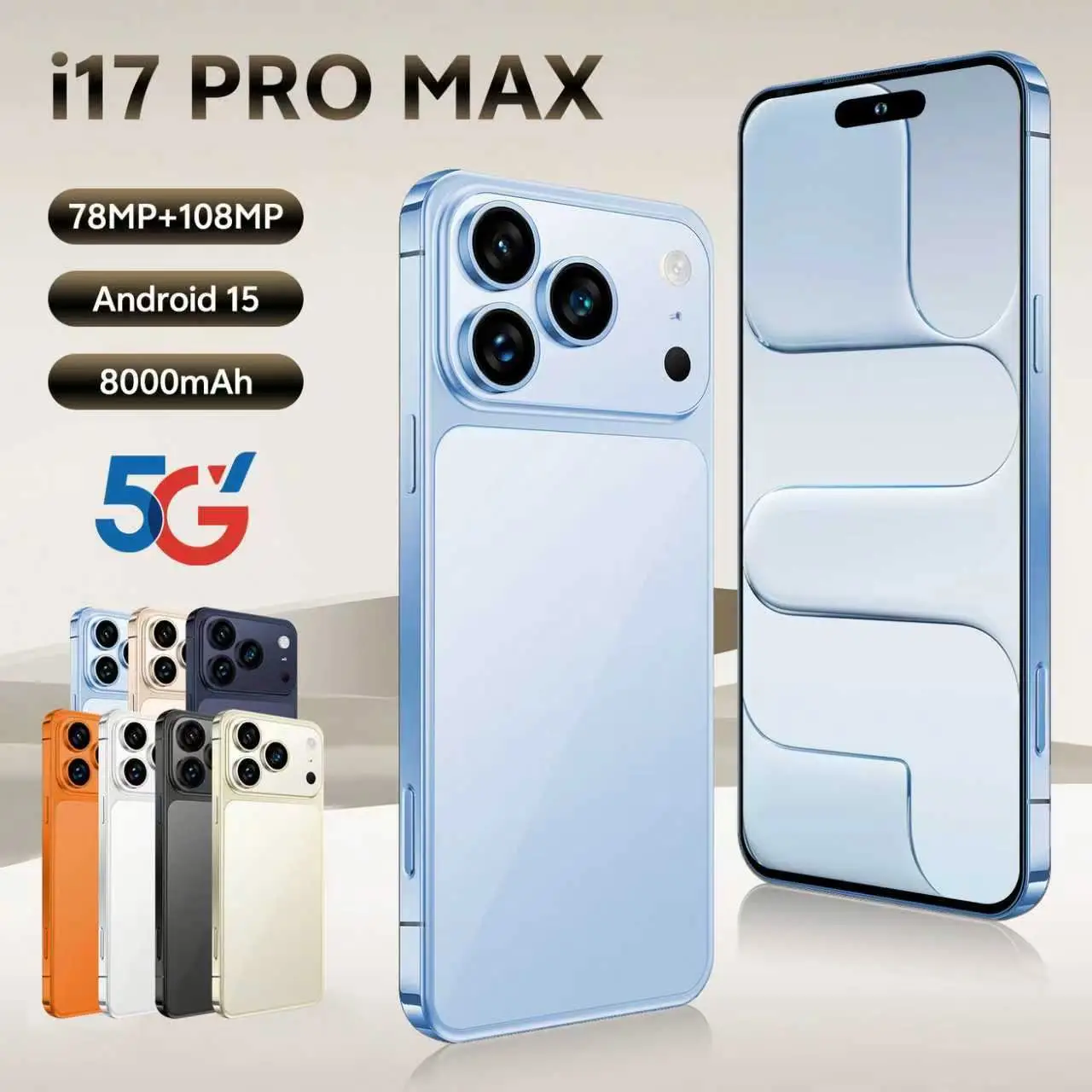 I17 Pro Max 5G Octa Core Android Smartphone 12GB RAM 512GB ROM 7.3 Inch Full Screen Dual SIM Unlocked Mobile for Global Use - Image 2