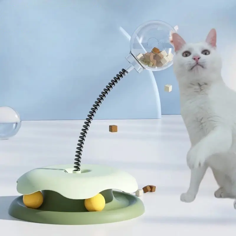 Interactive Cat Puzzle with Slow Feeder Turntable and Leakproof Food Dispenser
