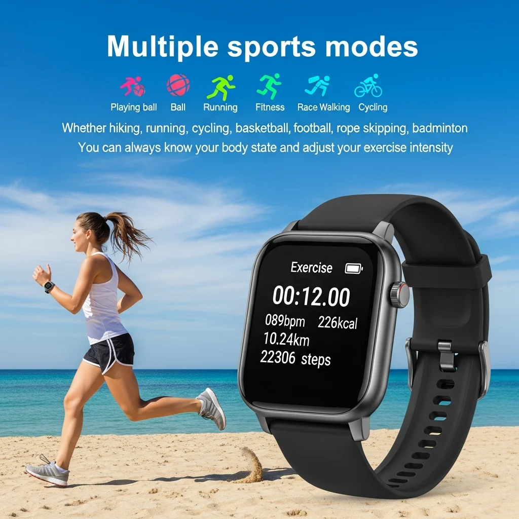 2025 Factory Promotion Smart Watch with Blood Pressure Heart Rate Monitor Fitness tracker BT Calls Android IOS for Men Women - Image 3