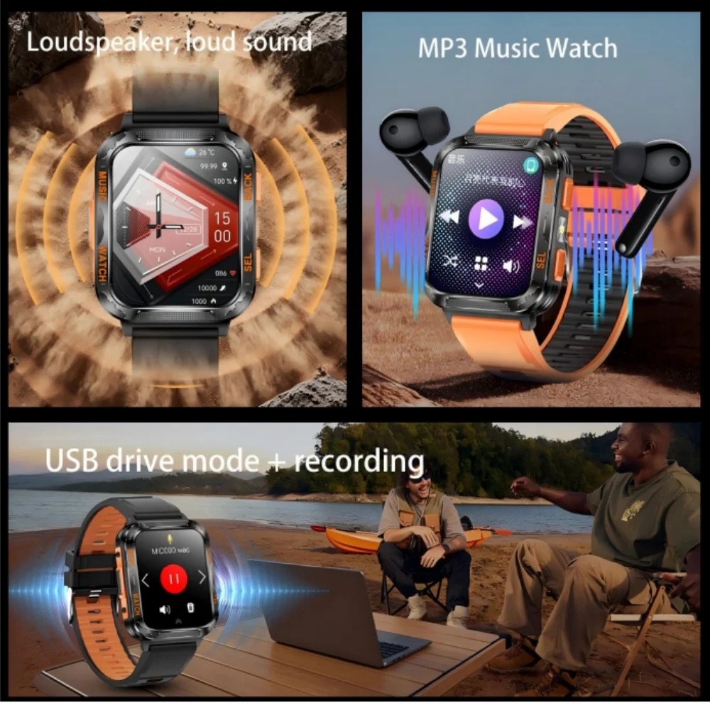 Outdoor Sports Smart Watch Supports Caching Music Locally Connecting to BT Earphones and Speakers 600mAh Big Battery - Image 2