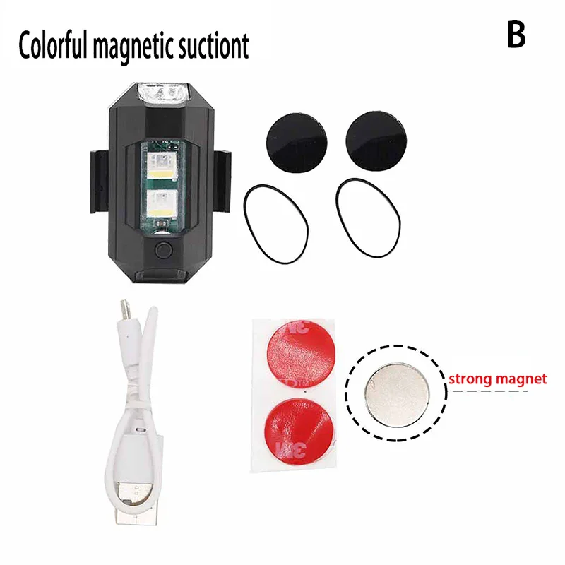 Motorcycle CAR Lights LED Drone Strobe Light Universal Anti-Collision Bike Aircraft Night Flying Mini Flashing Warning Light Pack of 5 - Image 3