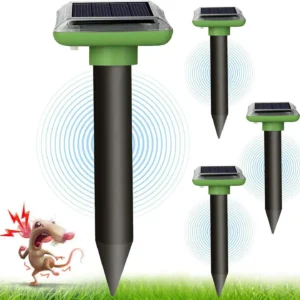 2026 Solar Powered Mole Repeller Waterproof Gopher Rodent Deterrent for Garden Yard