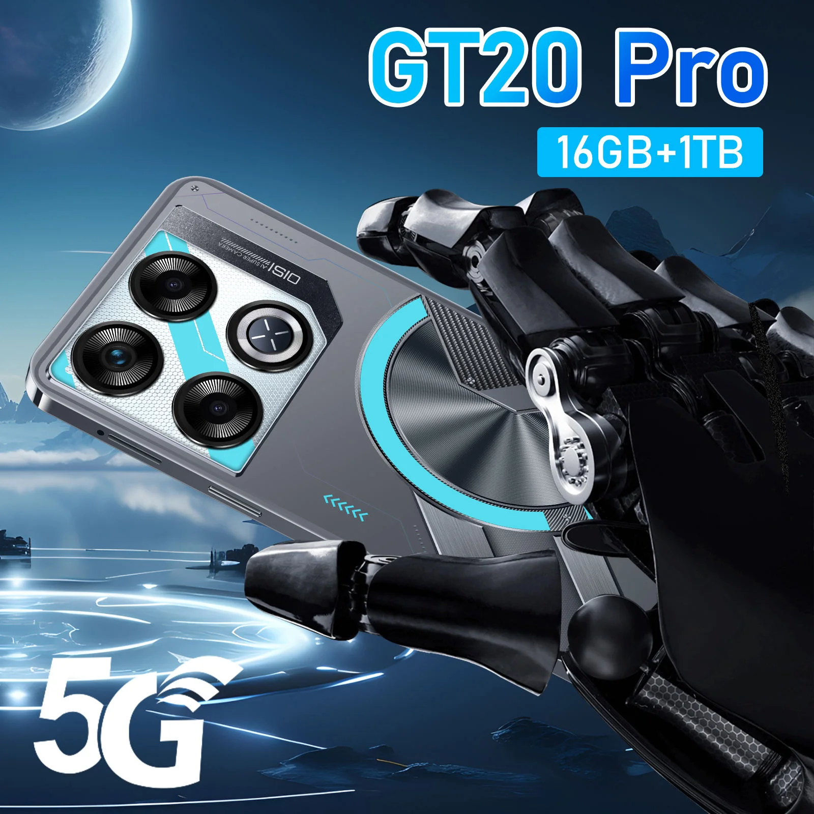 New GT20 Pro Android 15 Gaming Smartphone With Dual Sim 108mp Rear Camera Hd Screen Resolution in English - Image 3