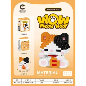 Assorted Meow Woof Animal Model Building Blocks Set Mini Cartoon Cat and Dog Micro Particle Figures Puzzle Toy for Kids