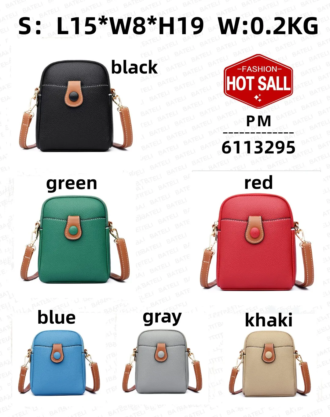 Luxury Vintage Mobile Phone Bag with Contrast Snap Closure Popular PU Material for Shopping - Image 2