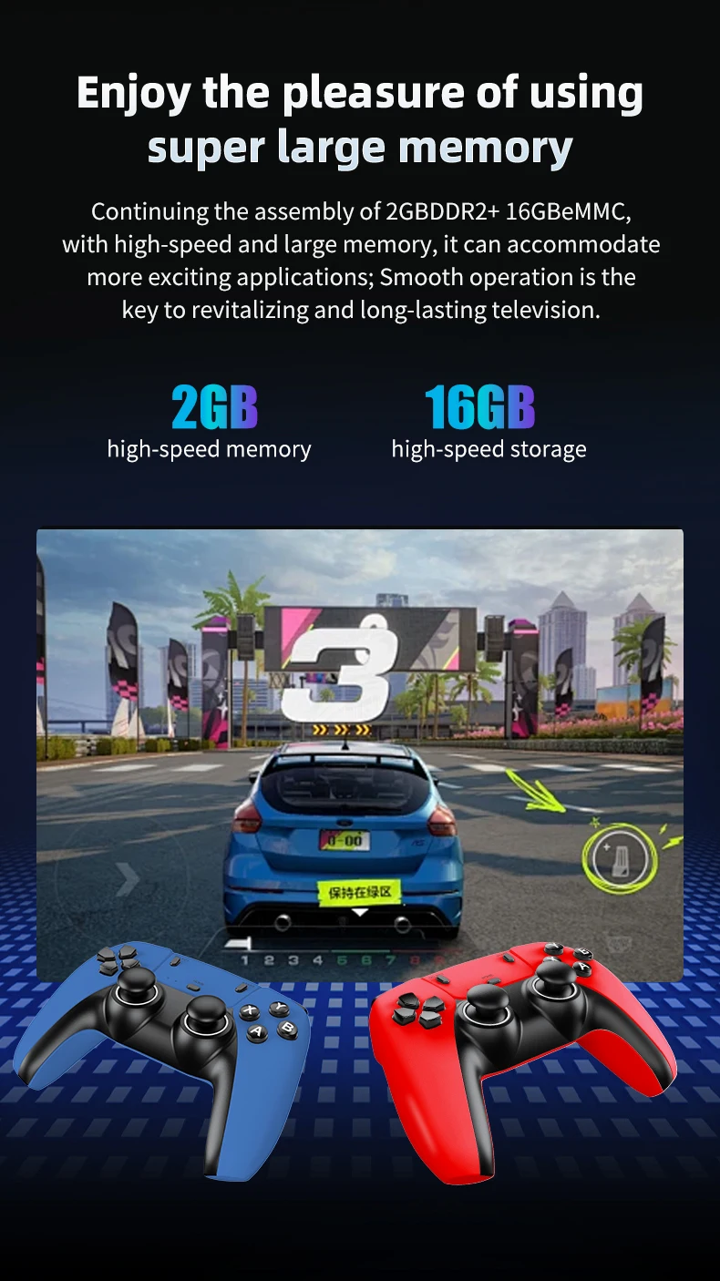Newest Android 14.0 G1 Game Console H618 with 2GB RAM and 16GB ROM EU/US Plug BT Voice Remote Control Best TV Game Box Pack of 2 - Image 3