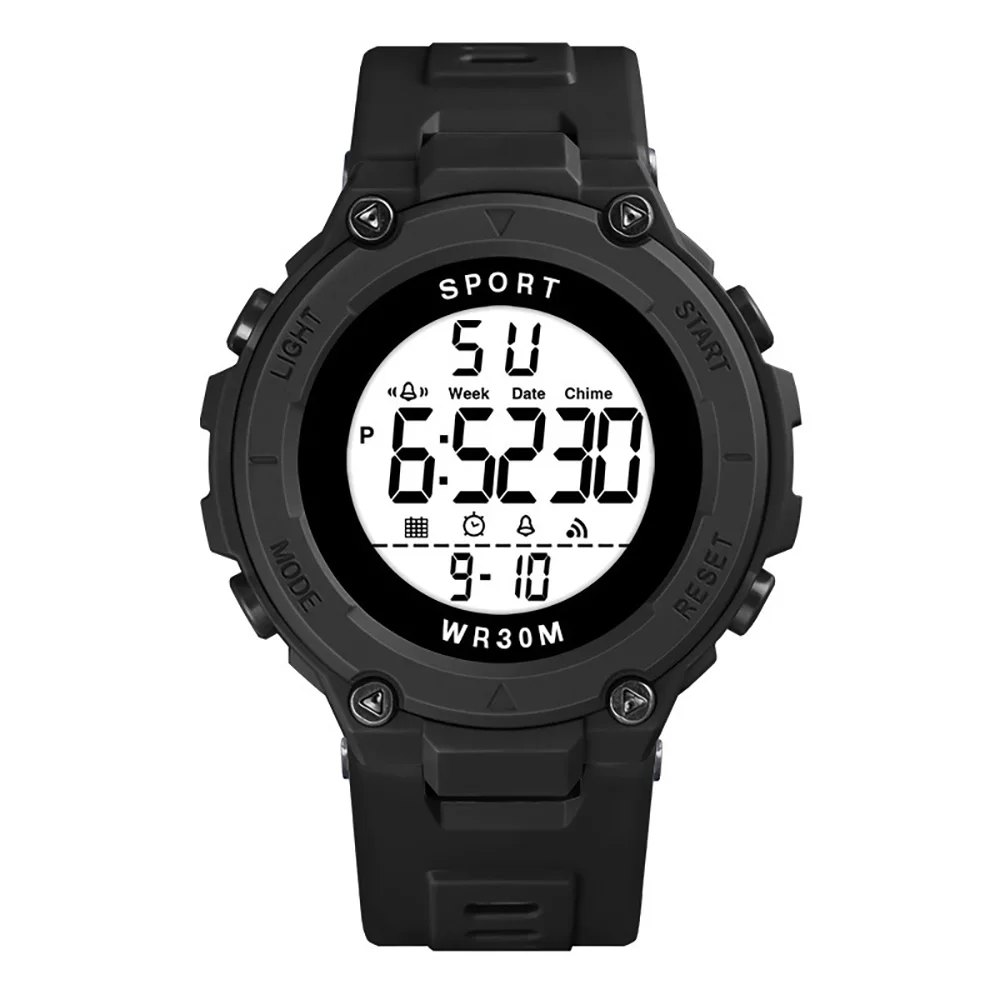 Mens Wrist Watches Water Resistant Luminous Stopwatch Timer Dual Time Display Digital Watch - Image 2