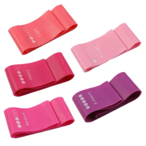 Wholesale Yoga & Fitness TPE Elastic Ring Pink Suit Deep Squat Hip Lifting Mini Loop Bands Pink Set Elastic Band Tension Ring