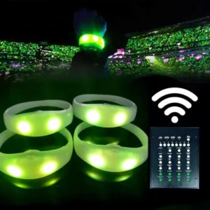RICHSHINING DMX Remote Controlled LED Wristband Sound Activated LED Bracelet Parties Promotional Supplies