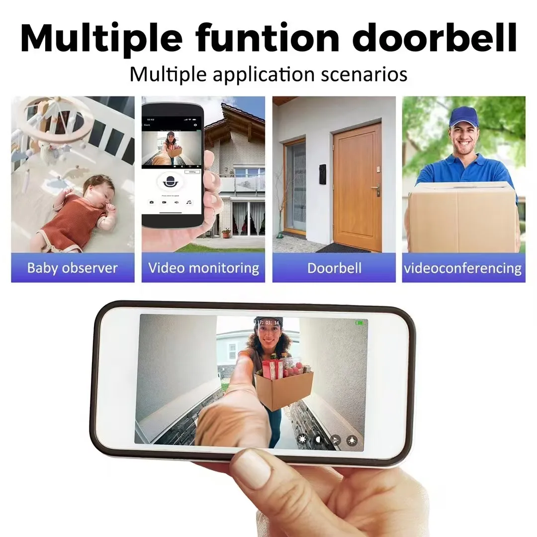 Monitor Video Intercom Doorbell Kits IR Night Vision 1080P Wireless Home Security Doorbell Support TUYA Wifi Video Doorbell M17 - Image 3