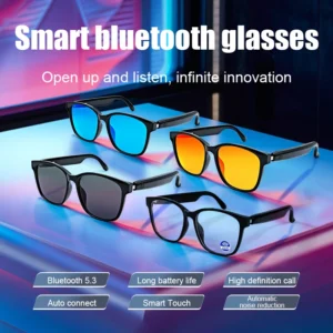 New GS08 Smart BT Glasses BLE5.4 UV400 Anti-Glare Life Waterproof with Calling Music Weather Remote Camera & AI Translation
