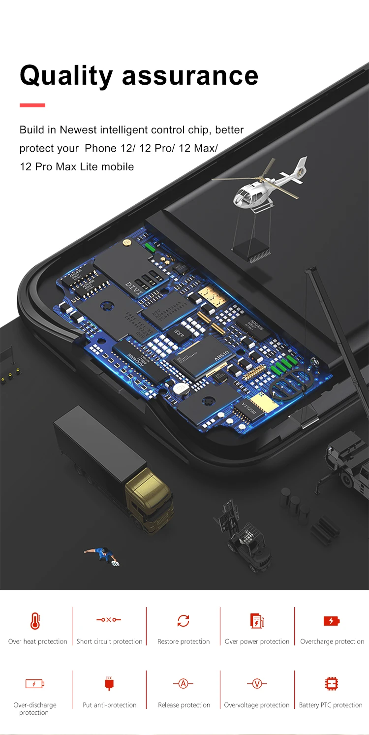 For Iphone for Apple 17 16 15 14 Promax Large Capacity Portable Soft Edge Mobile Case Back Clip Battery case Power Bank Pack of 10 - Image 2