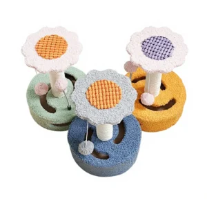 Cat Climbing Rack Small Cat Toy Cat Scratch Board Cat Jumping Platform Creative Sunflower Sisal Teddy Velvet Cat Scratch Column Pack of 5