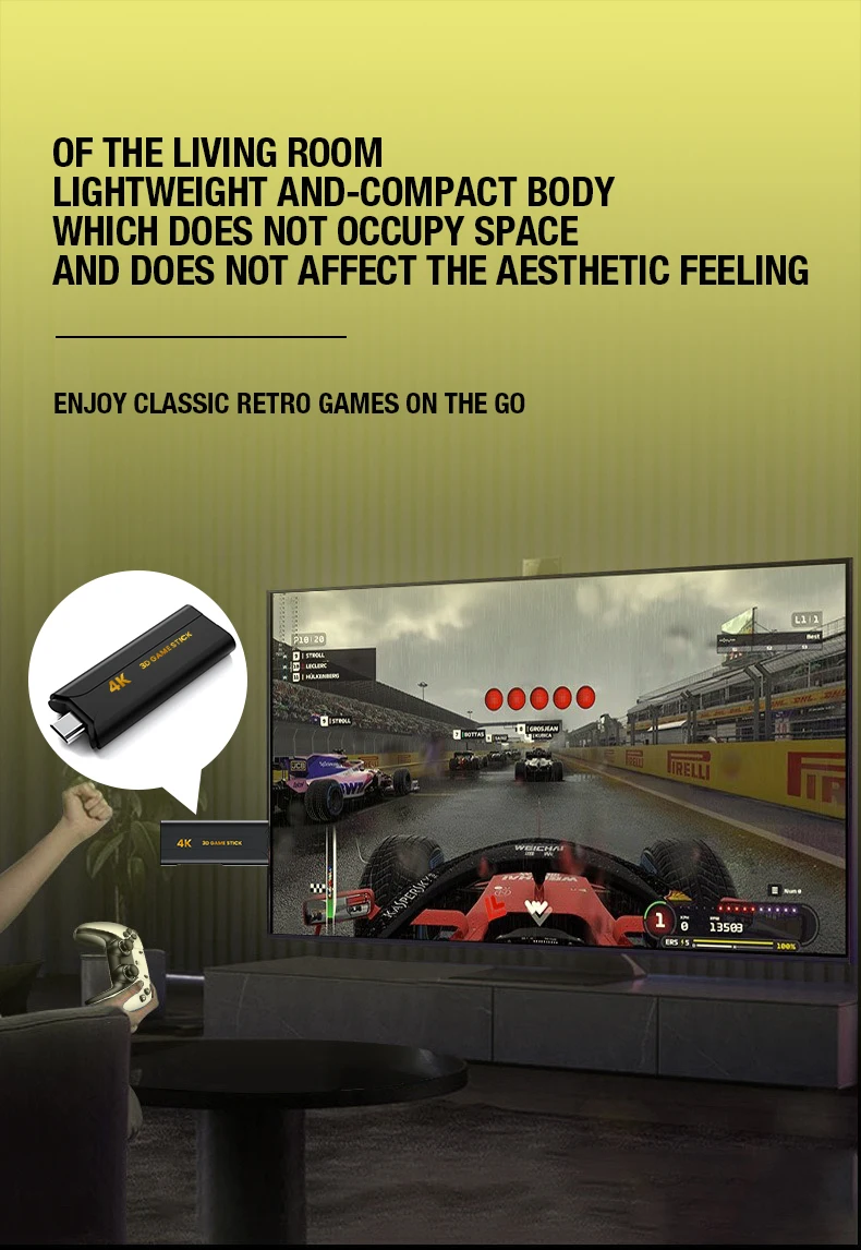 Ready Ship Q8max 4K HD TV Game Console with Wireless Controller 30,000+ Games & 64GB TF Expansion-Portable Retro Game Stick - Image 2