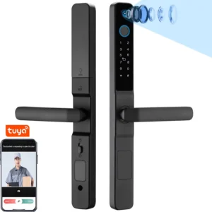 High Quality New Design Ultra-narrow Bezel Tuya Wifi Remote Camera Capture Aluminum Door Lock Smart Door Lock